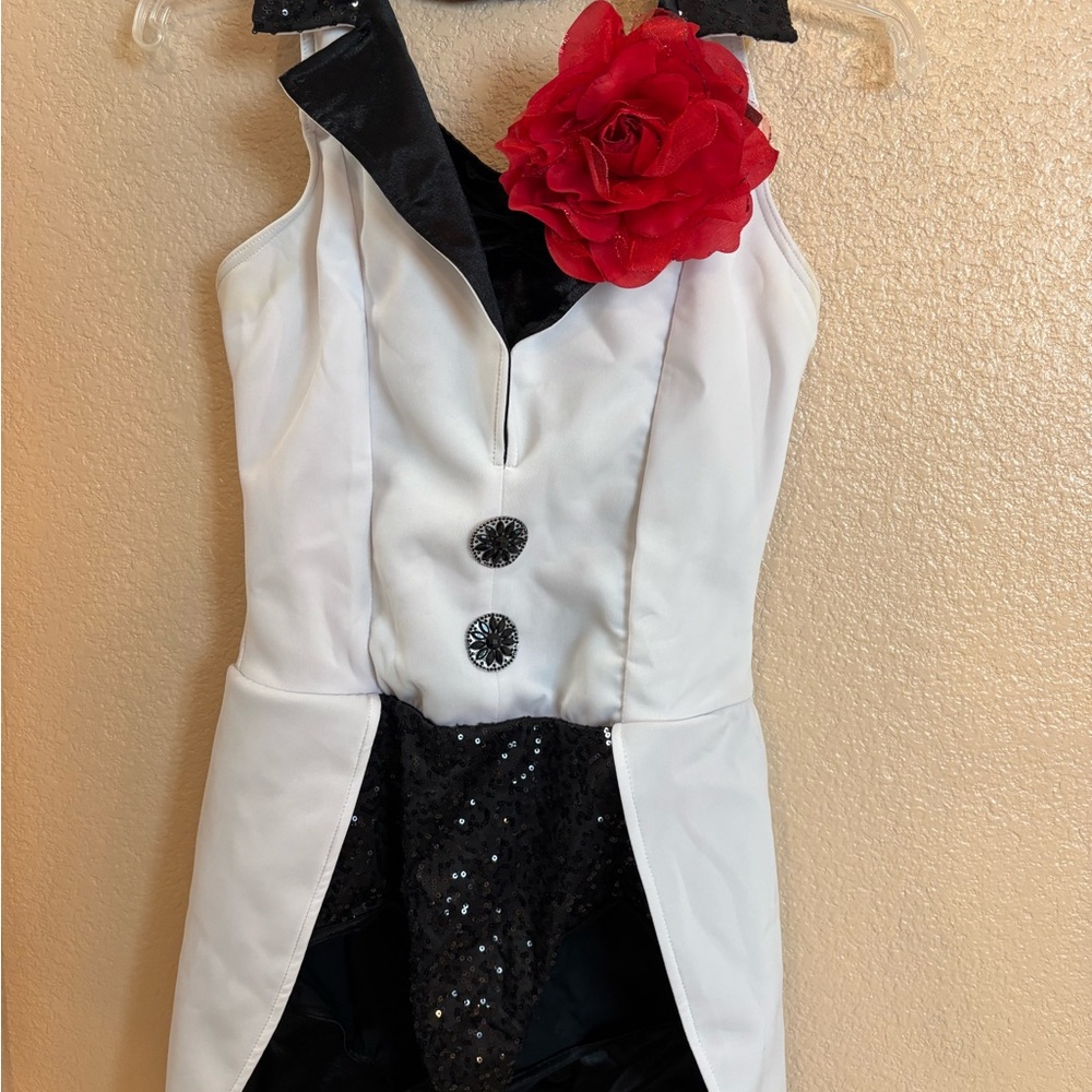 Weismann Costume- White Dress with Red Flower Accent
